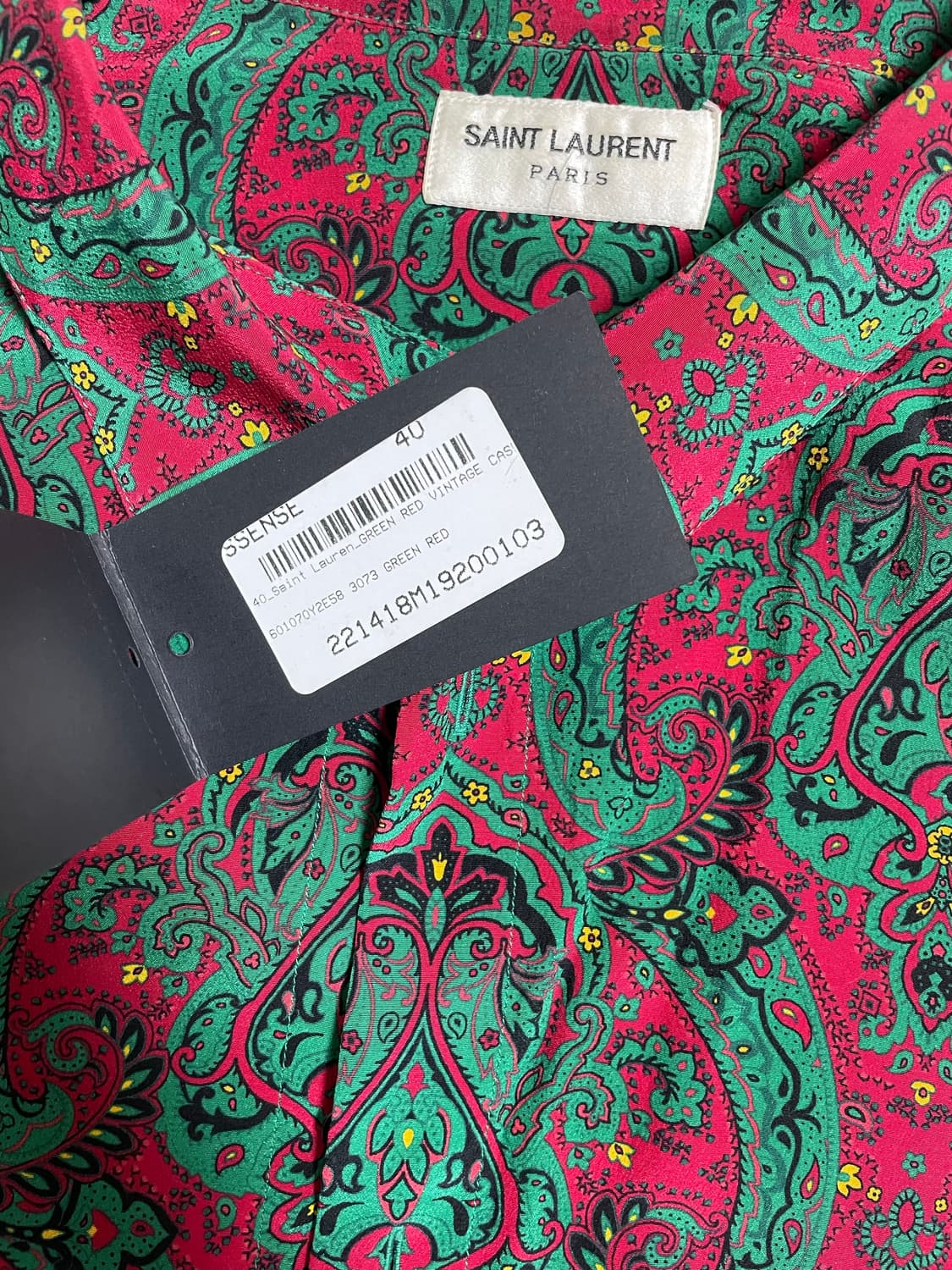 생로랑 페이즐리 실크 100% 셔츠 상품이미지6