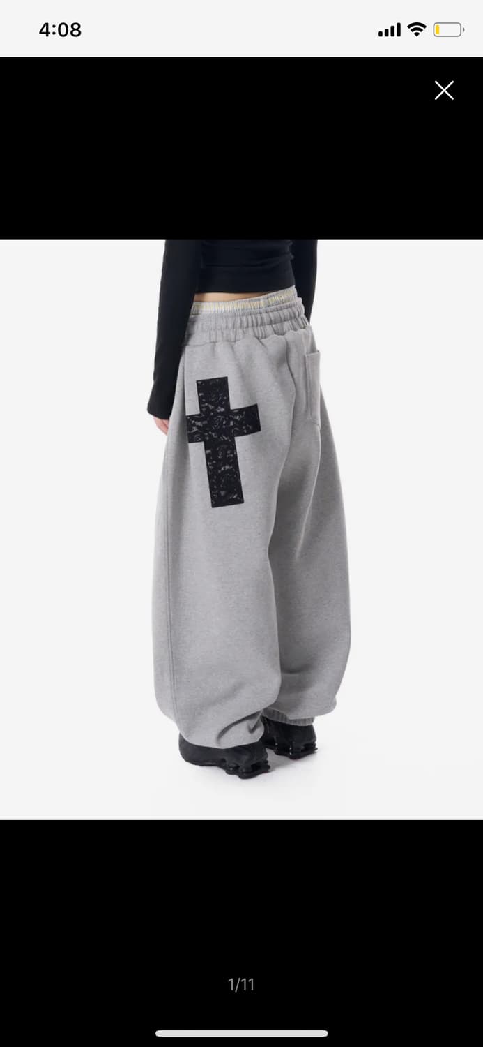 아캄 Laced CROS2 Patch Sweatpants Gray 상품이미지1