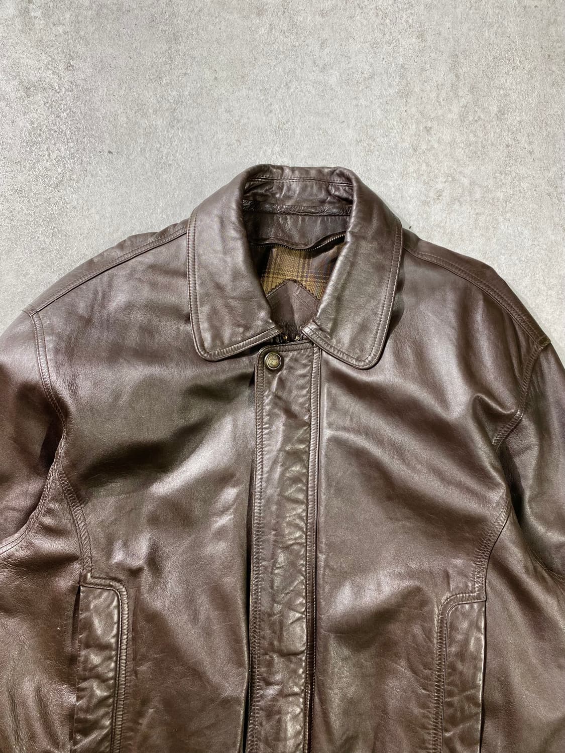 [100] 90s INDIAN 브라운 양가죽 레더 봄버자켓 상품이미지3