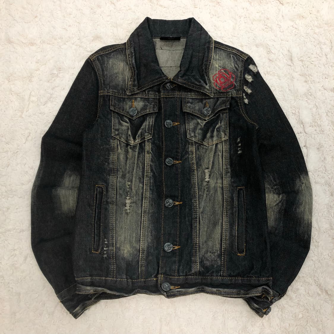 JPN 빈티지 Metal Church 데님 워싱 스컬 트러커 자켓 상품이미지4