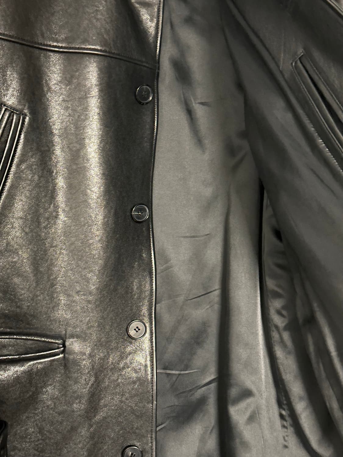 아트이프액츠 램스킨 레더 카코트 블랙 L 상품이미지5