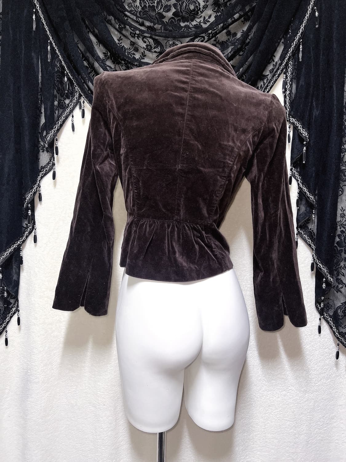 로맨틱고딕 고스로리 펑크 브라운 벨벳 블레이저 자켓 공겜 오리엔탈 갸루 상품이미지4