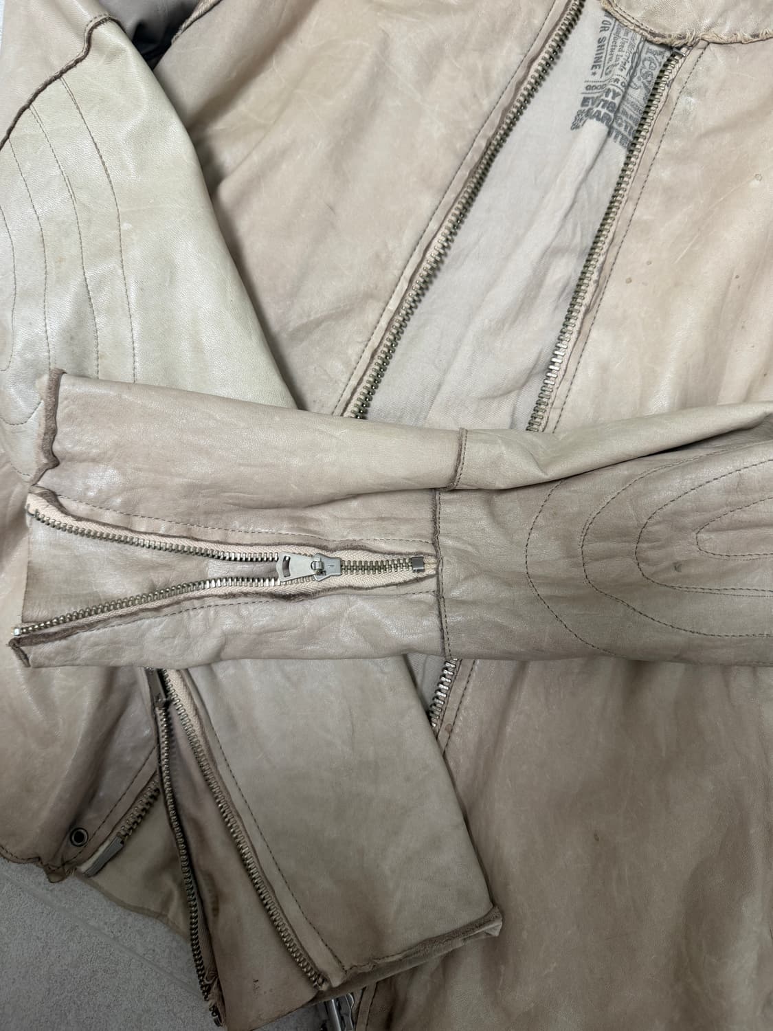 leather jacket 투웨이 아일렛 소가죽 레더자켓 상품이미지3