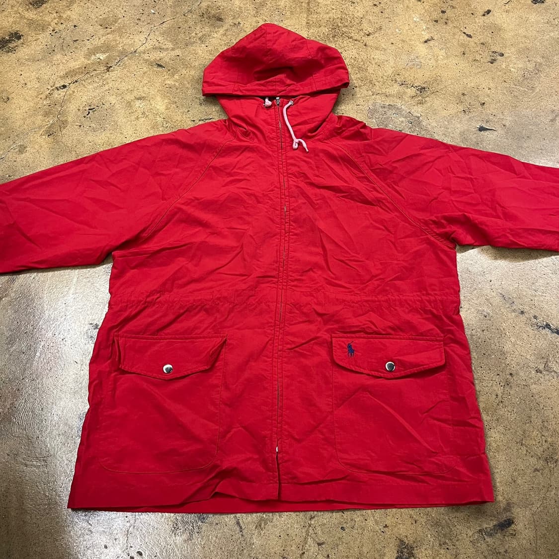 [정품/M] 폴로 랄프로렌  후드 바람막이 자켓 레드 b14 상품이미지3