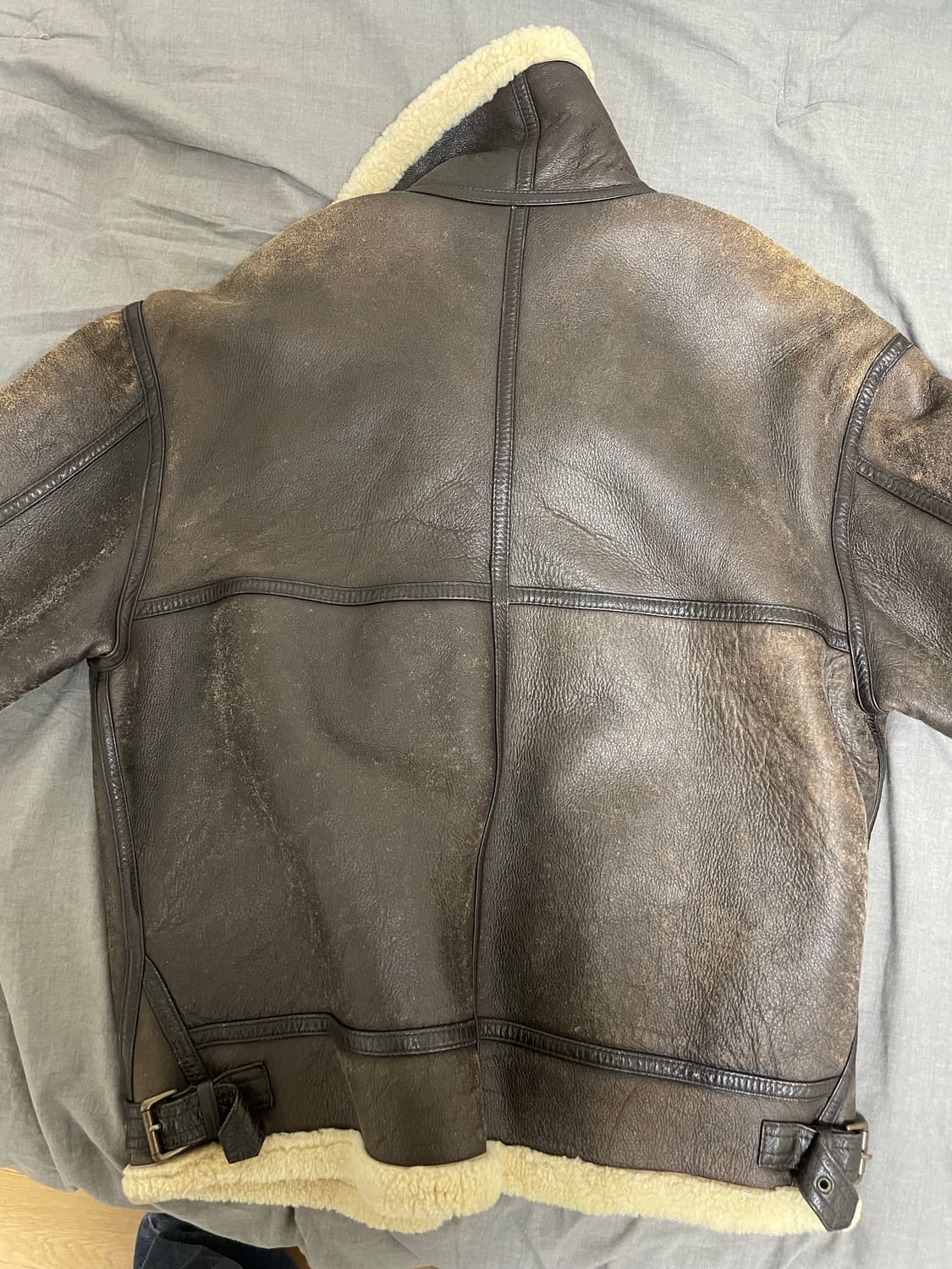 TRUGEN 데드스탁 리얼 램스킨 B-3 무톤 자켓, 무스탕 상품이미지4