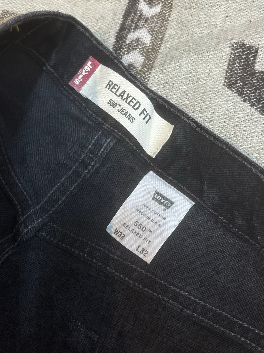 리바이스 550 릴렉스드핏 블랙 데님 팬츠  상품이미지5