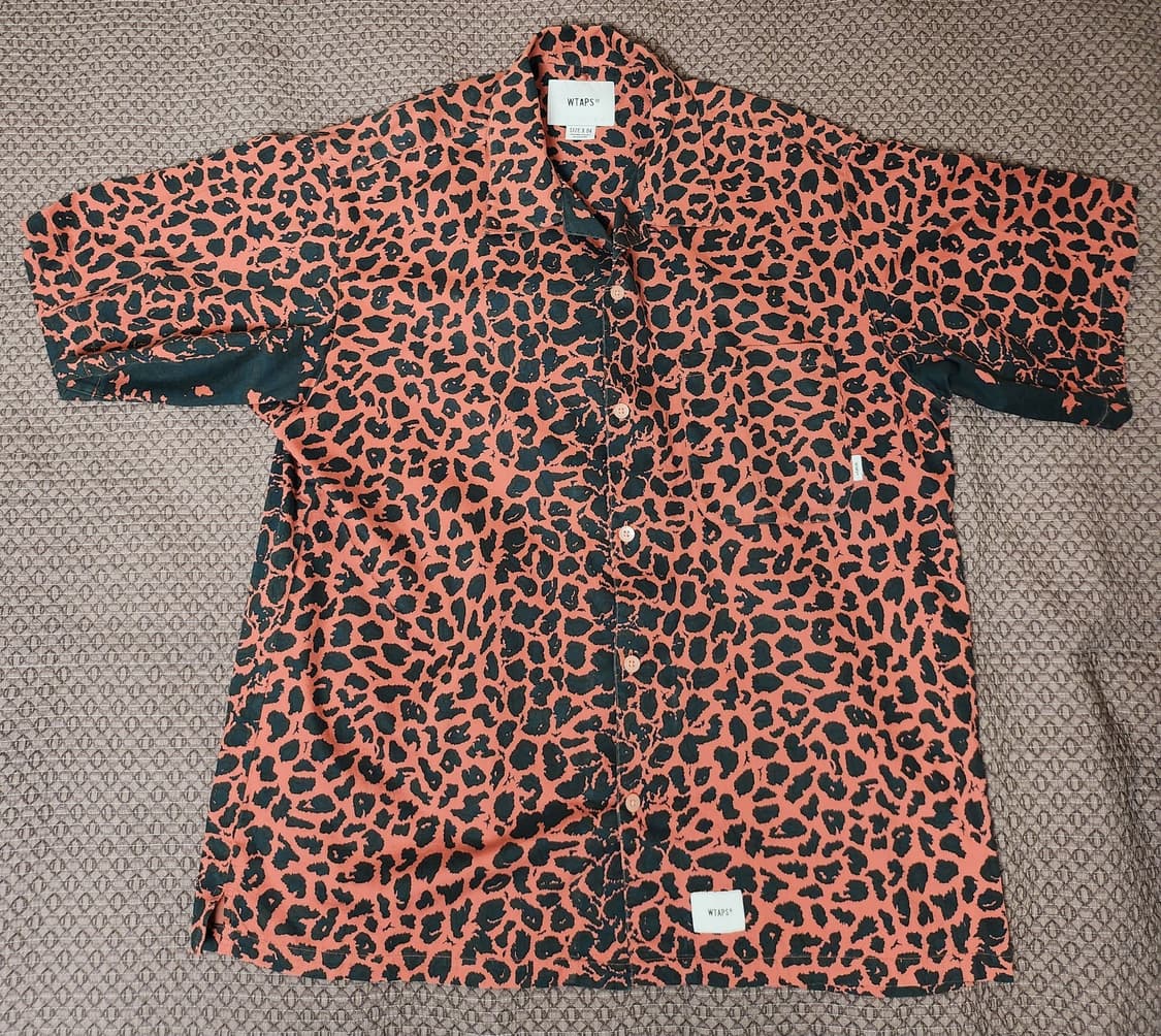 더블탭스WTAPS/레오파드 프린트 버건디 셔츠/4size(XL) 상품이미지2