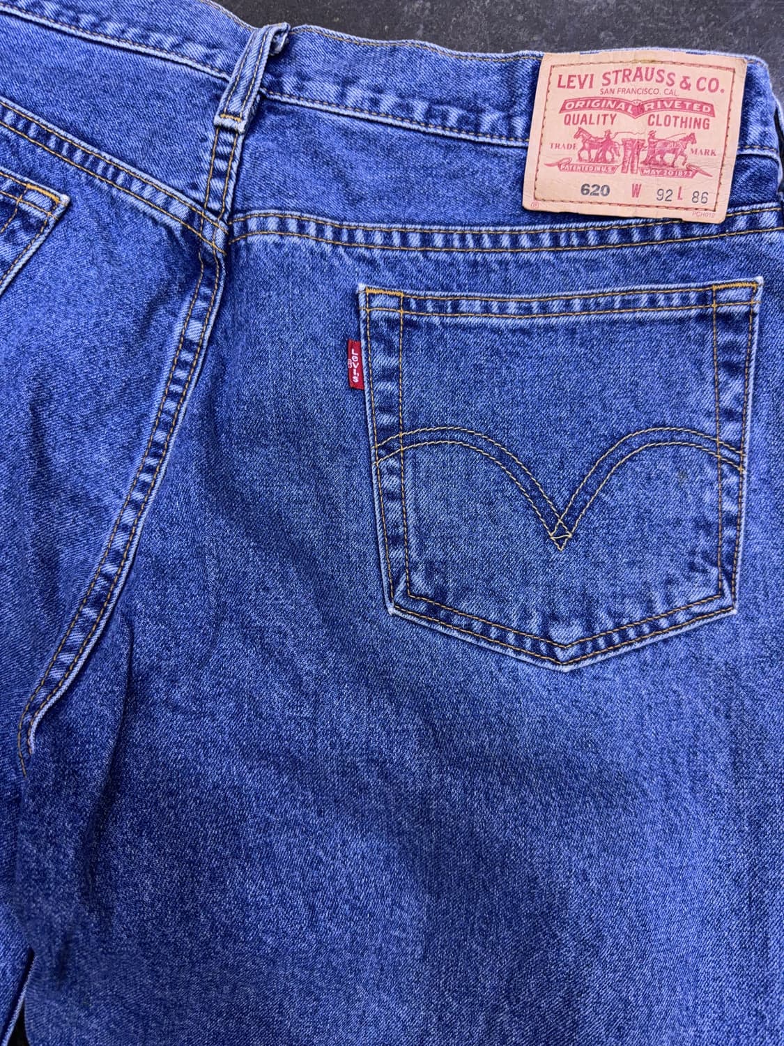 리바이스 620 루즈 스트레이트핏 코리아탭 스톤워싱 데님 팬츠 36 상품이미지7