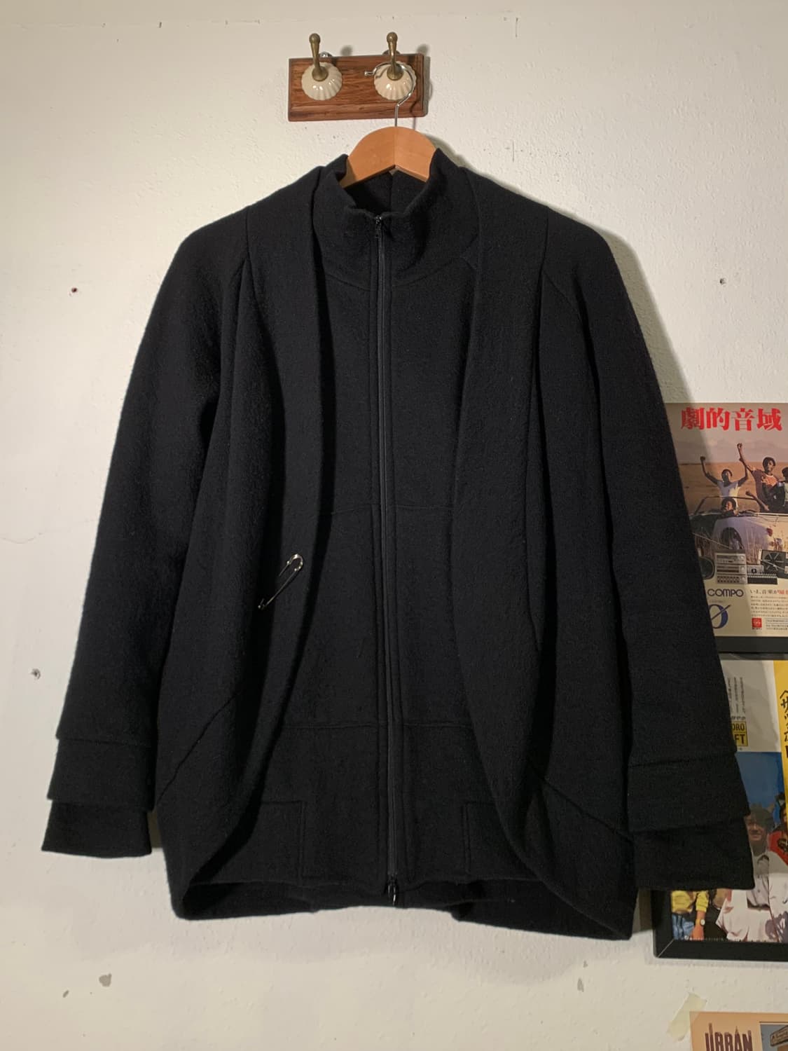 요지야마모토 y’s 세이프티핀 180도 가디건 + 집업 탑 상품이미지2