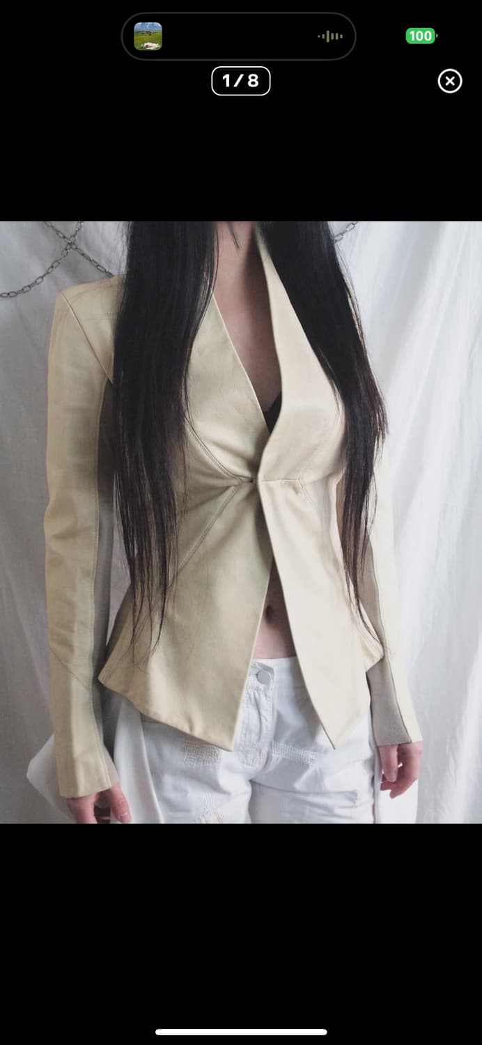 릭오웬스 olmar&mirta asymmetric 레더 블레이저 상품이미지1