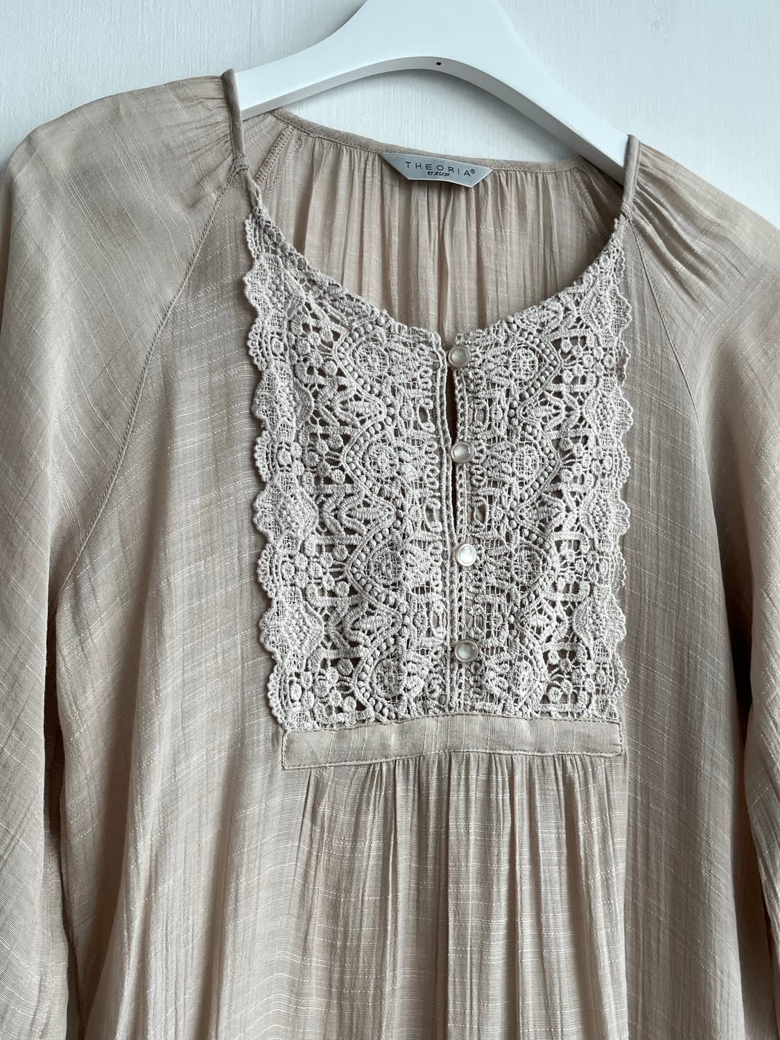 THEORIA 베이지 레이스 보헤미안 블라우스 상품이미지2