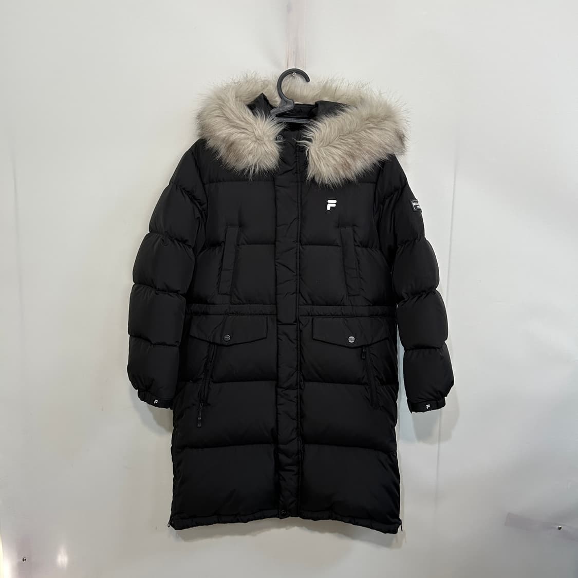 휠라 키즈 구스다운 롱패딩 155 상태최상 블랙 상품이미지1