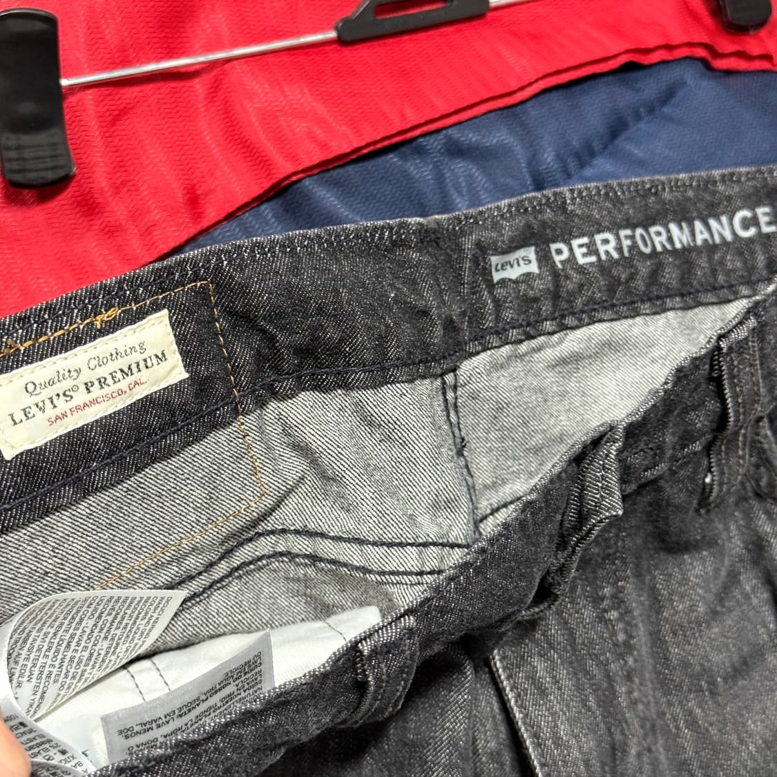 리바이스 프리미엄 511 레더탭 와이드 흑청 데님 팬츠 상품이미지6