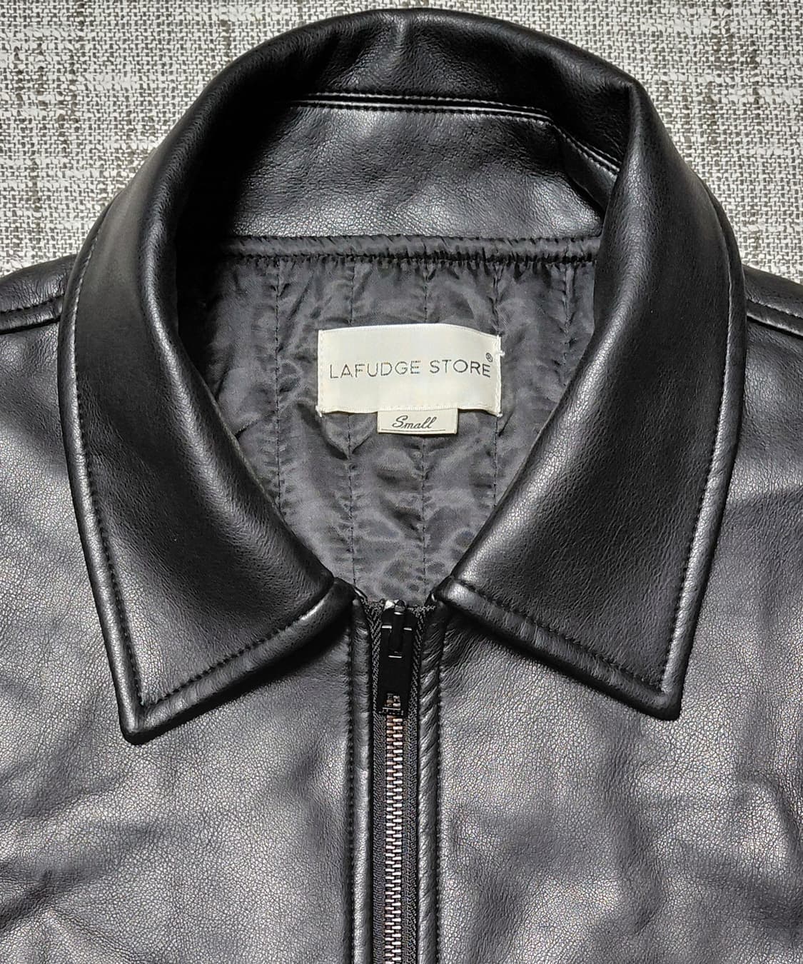 [S/남녀공용] 라퍼지스토어 버핑레더 미니멀 퀼팅 자켓 상품이미지2