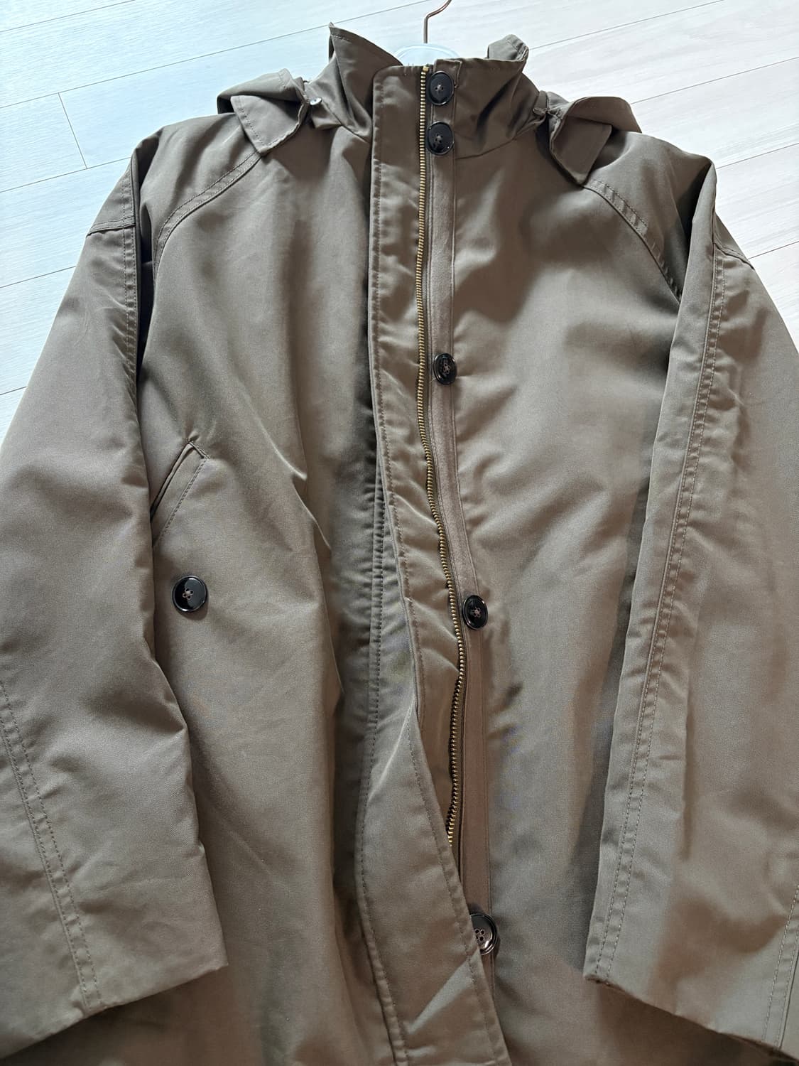 자라 워터 리펠런트 후드 트렌치 코트 상품이미지3