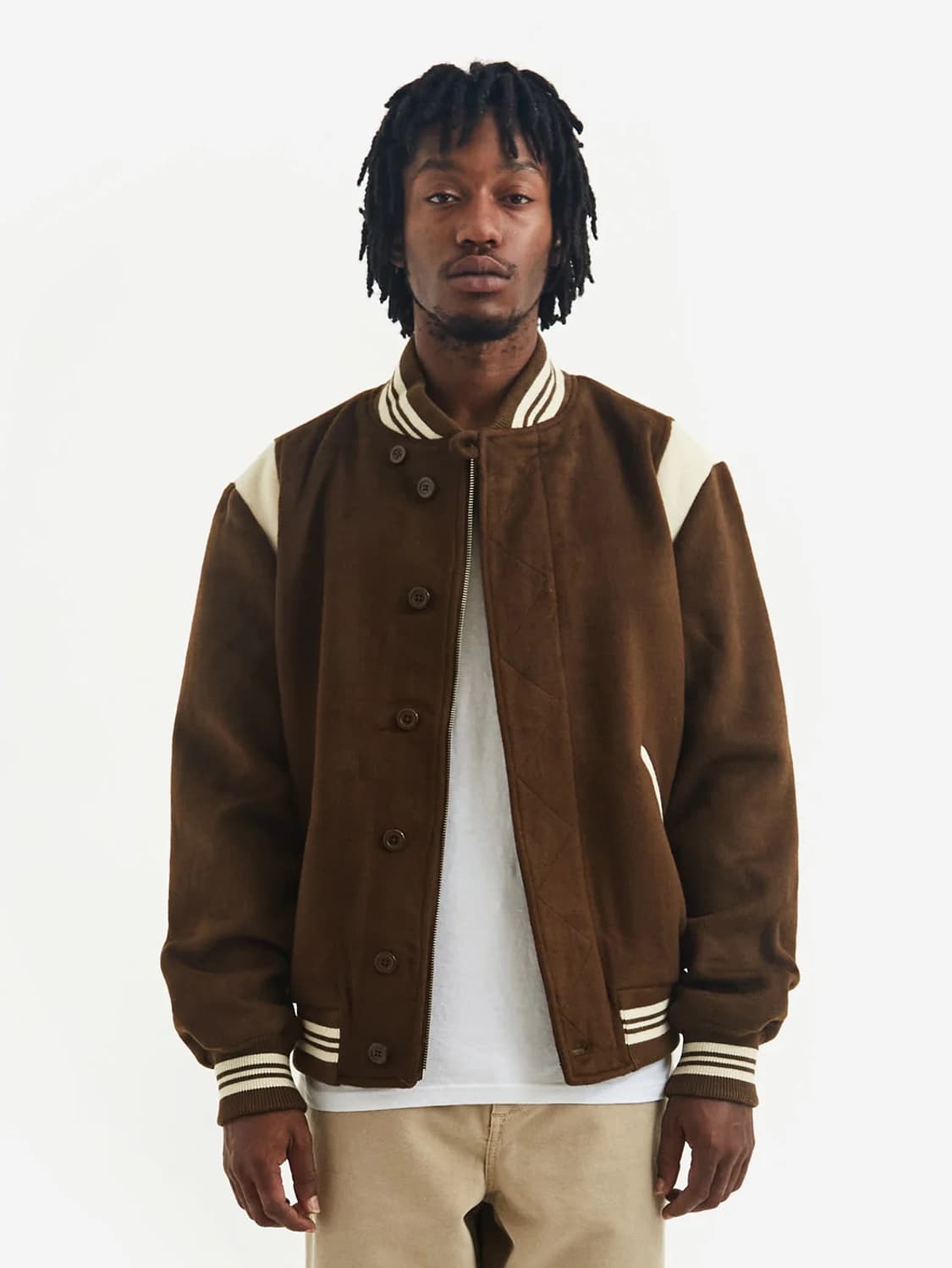 Pop trading company varsity brown L size 상품이미지1