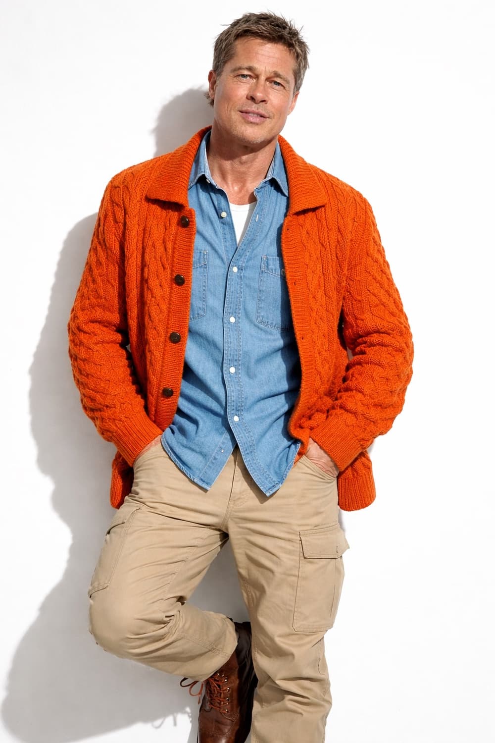 존몰리 오렌지 숄칼라 가디건 xl(105) 상품이미지2