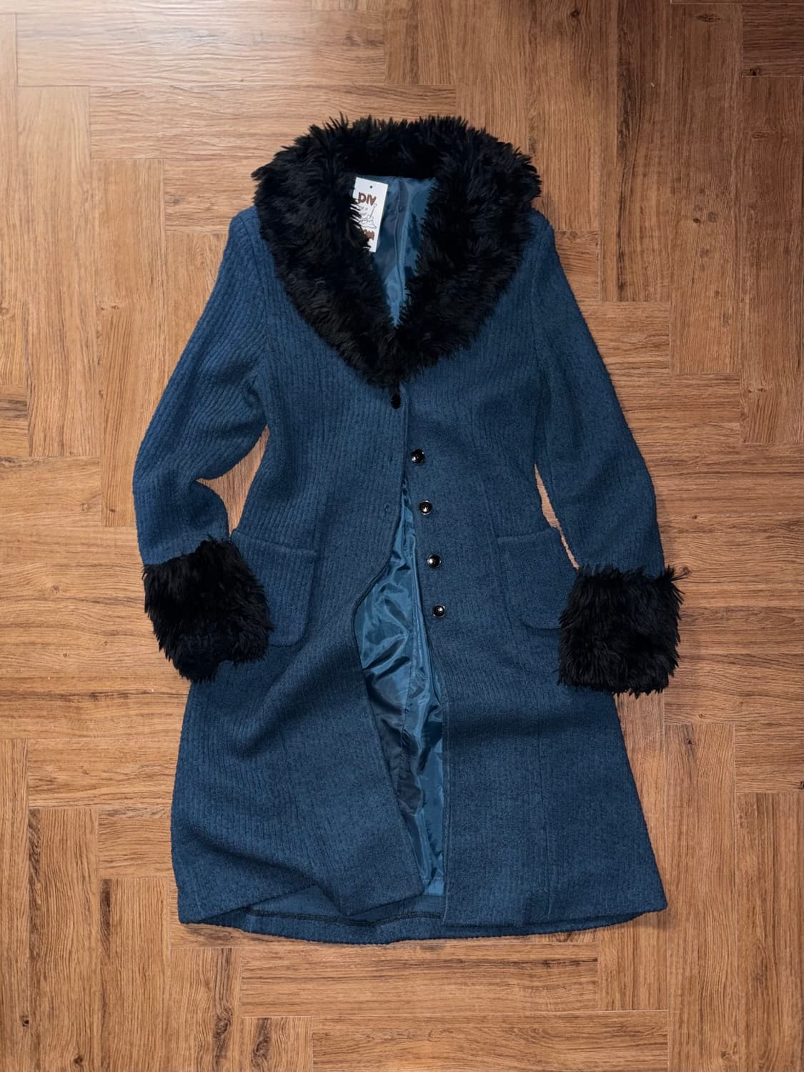 빈티지 퍼 트리밍 코트 상품이미지4