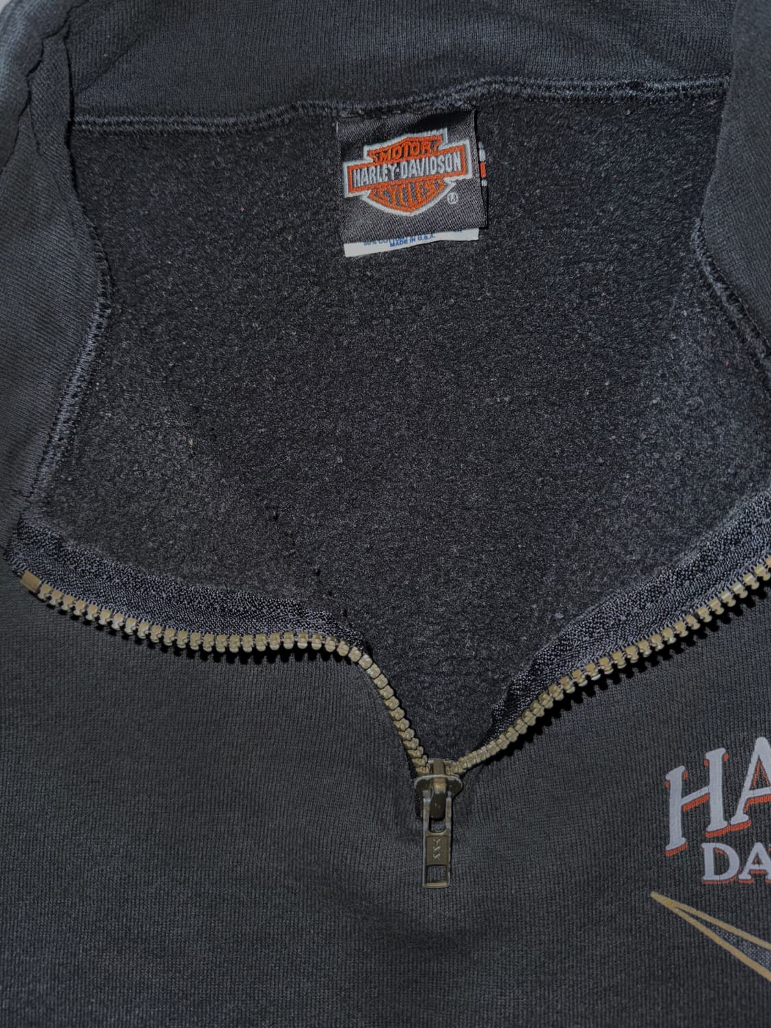 [XL] 빈티지 할리데이비슨 쿼터 집업 스웻셔츠 상품이미지4