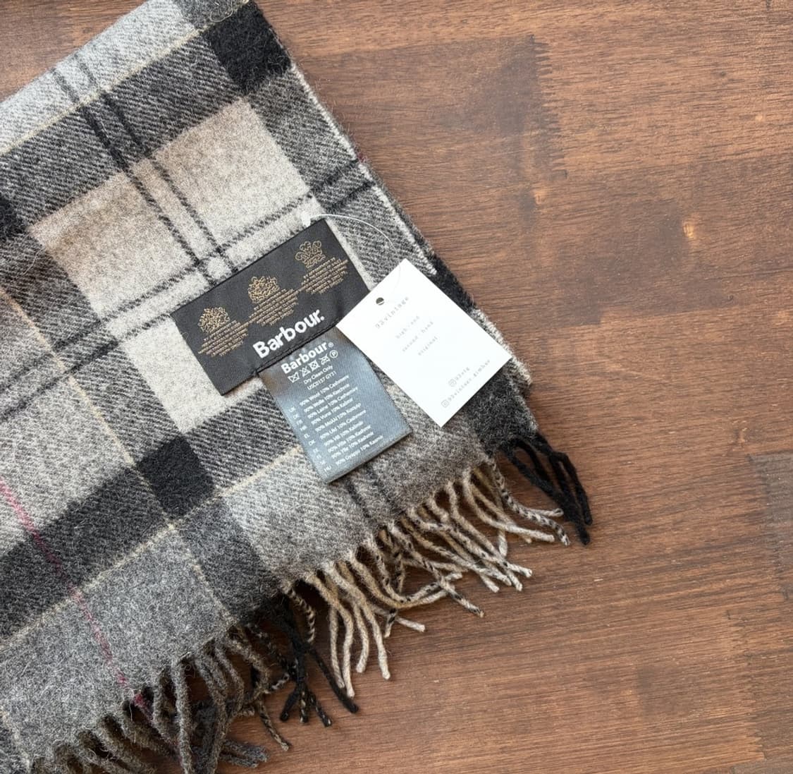 15371 - 바버 체크 울 머플러 (울 90% 캐시미어 10%) 상품이미지2