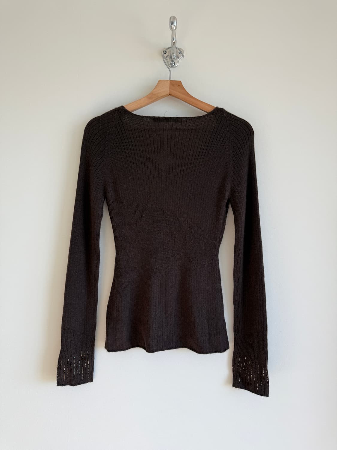 데무(DEMOO) 울&앙골라 블렌드 니트 슬리브 상품이미지6