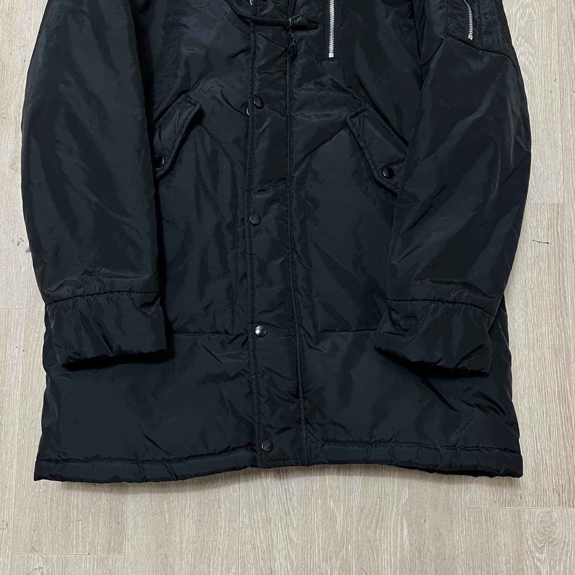 남성 밀리터리 퍼후드 덕다운 야상 패딩 L/100  상품이미지3