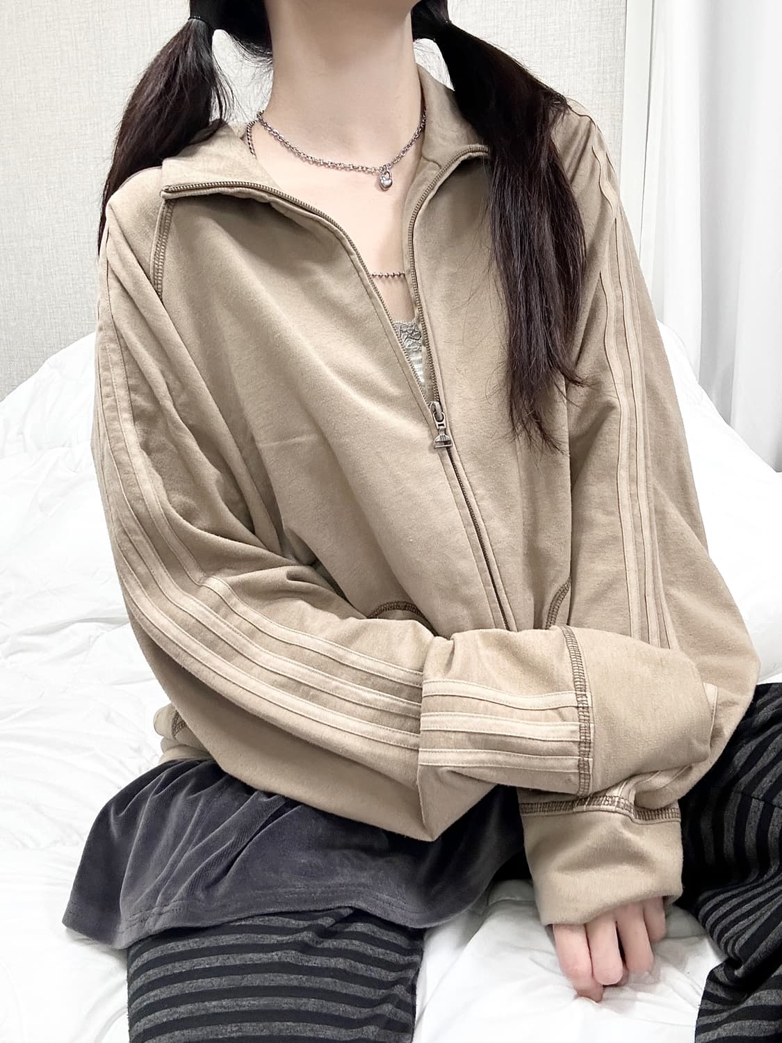 아디다스 빅로고 모카베이지 코튼 져지 상품이미지3
