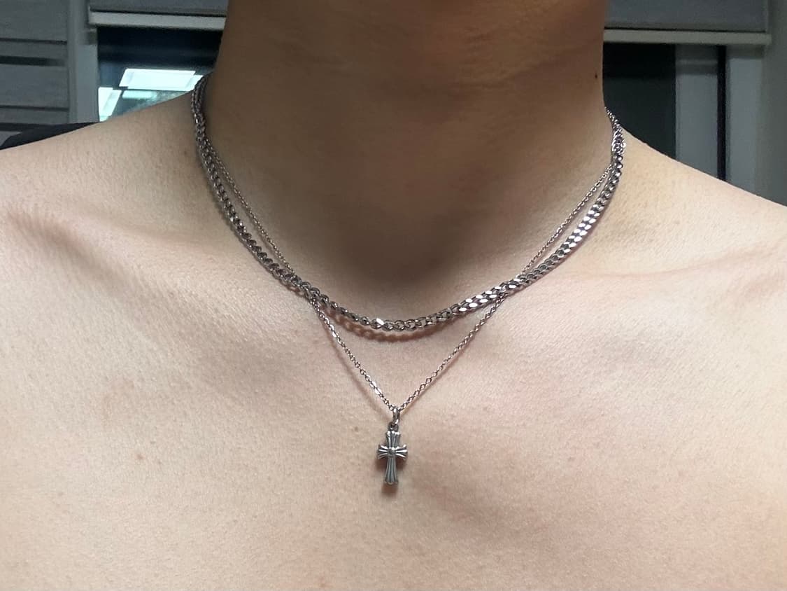 크롬 써지컬스틸  실버 목걸이 상품이미지2