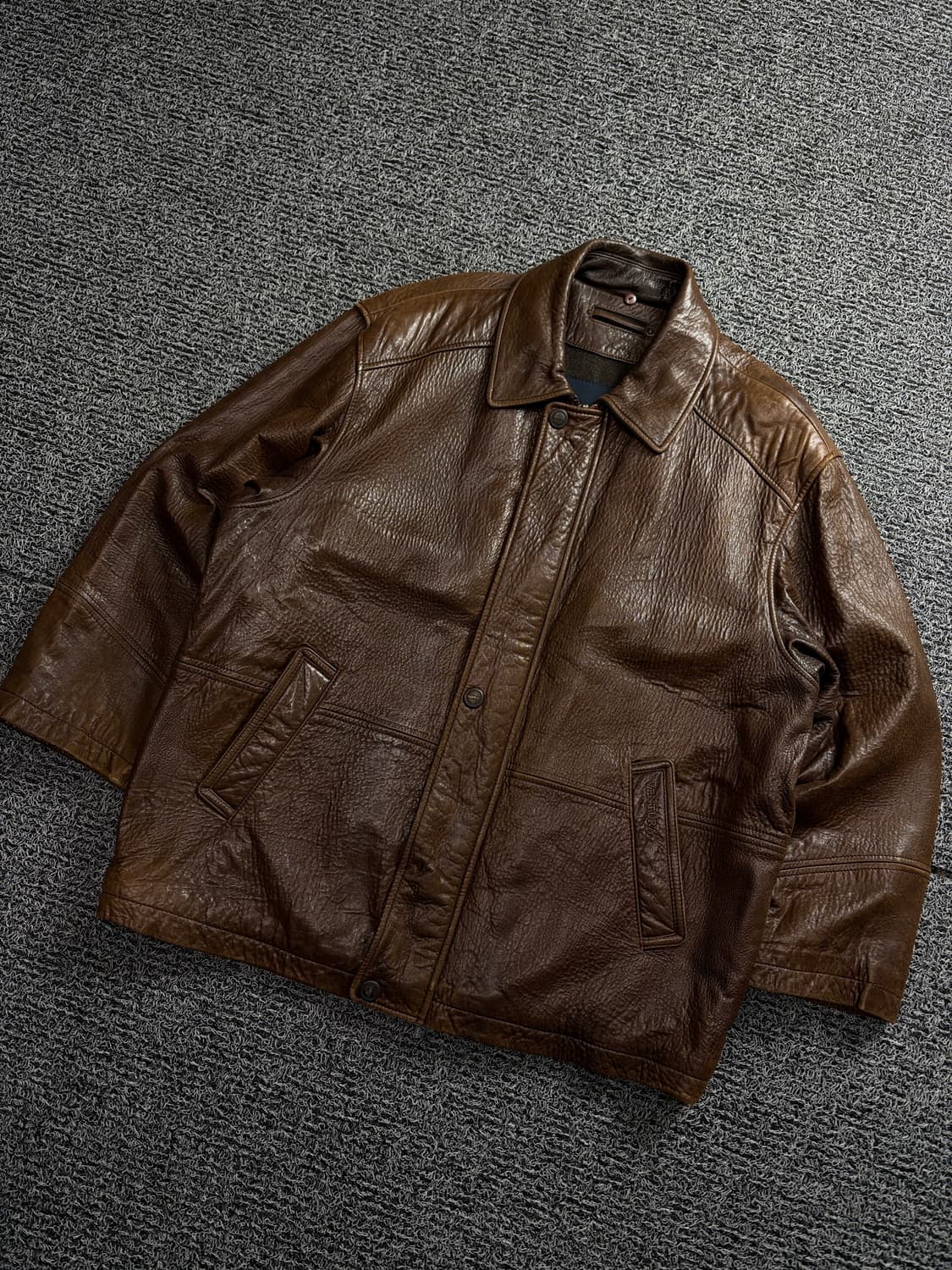 VENTURA 아카이브 램스킨 레더 하프코트 브라운 1711 상품이미지1