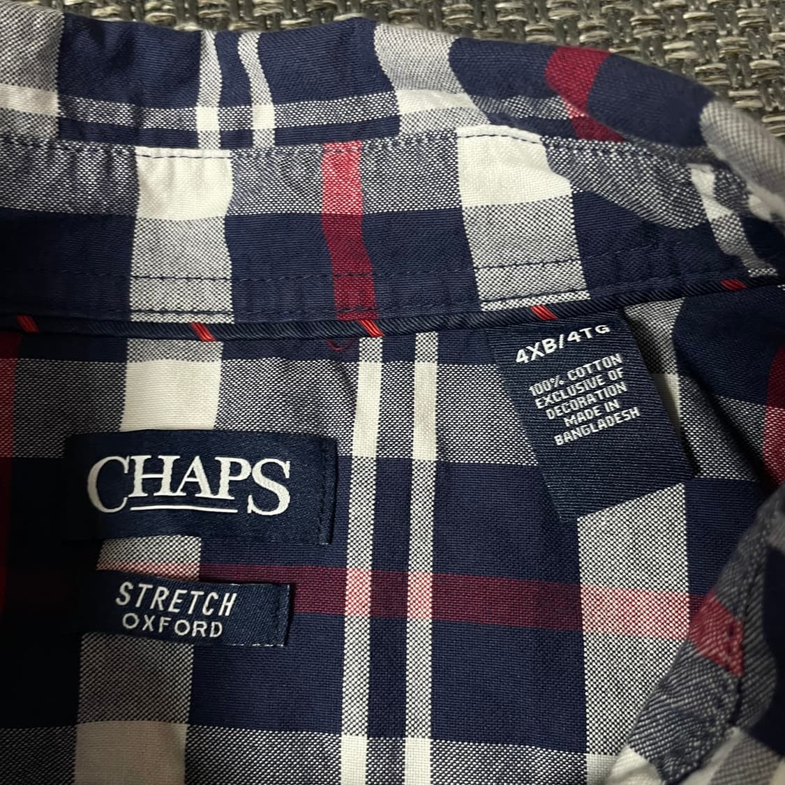 챕스 블루 화이트 레드 멀티 체크 빅사이즈 긴팔 셔츠 상품이미지4