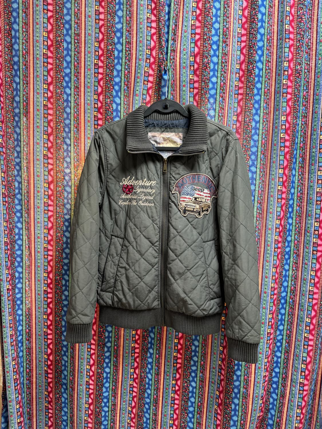 [빈티지]Jeep 지프 퀼팅 점퍼 카키 상품이미지1
