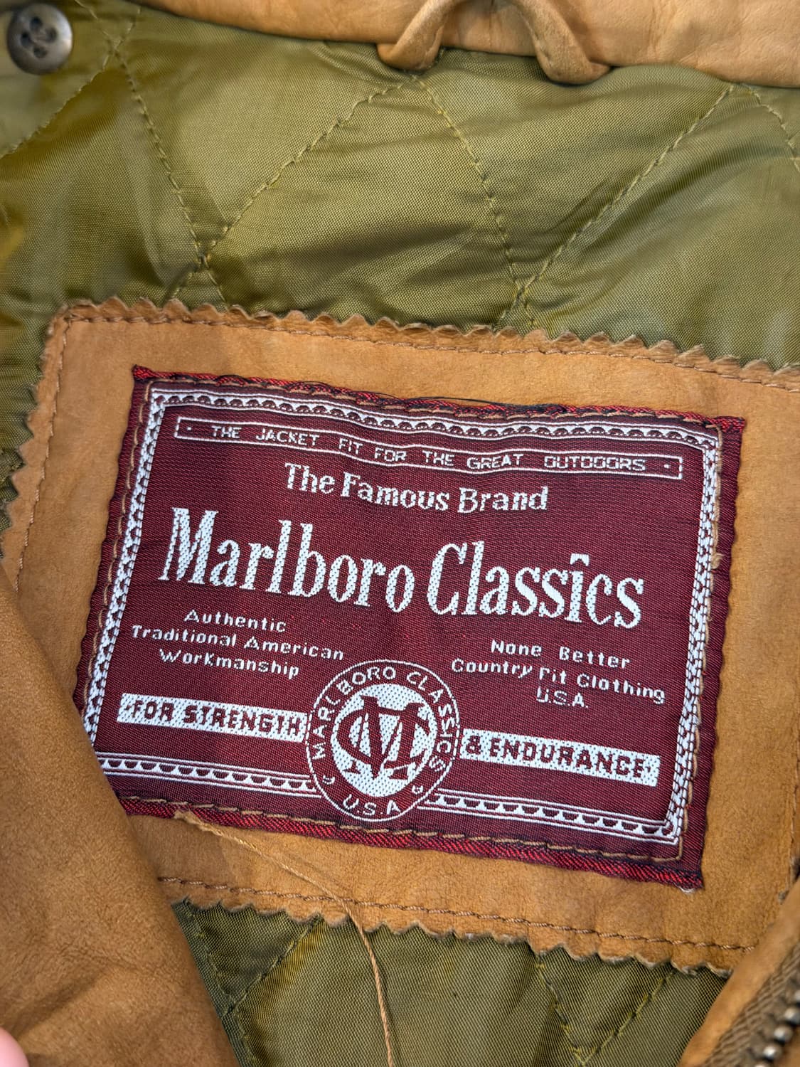 90s 말보로 클래식 스웨이드 통가죽 코트 브라운 상품이미지6