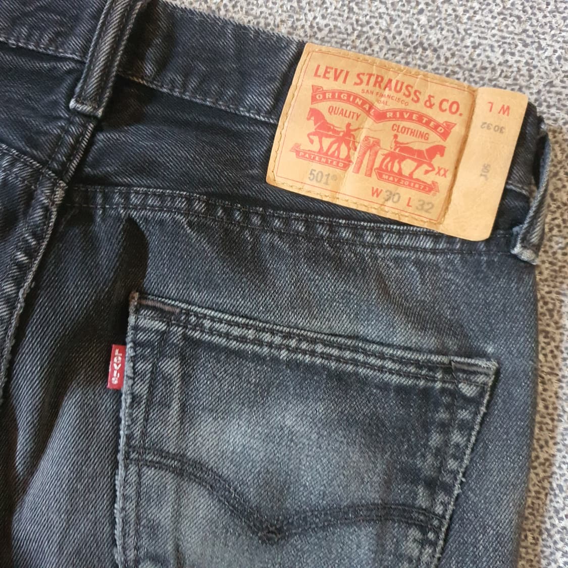 유럽 리바이스501 블랙 데님 팬츠 no.17 상품이미지9