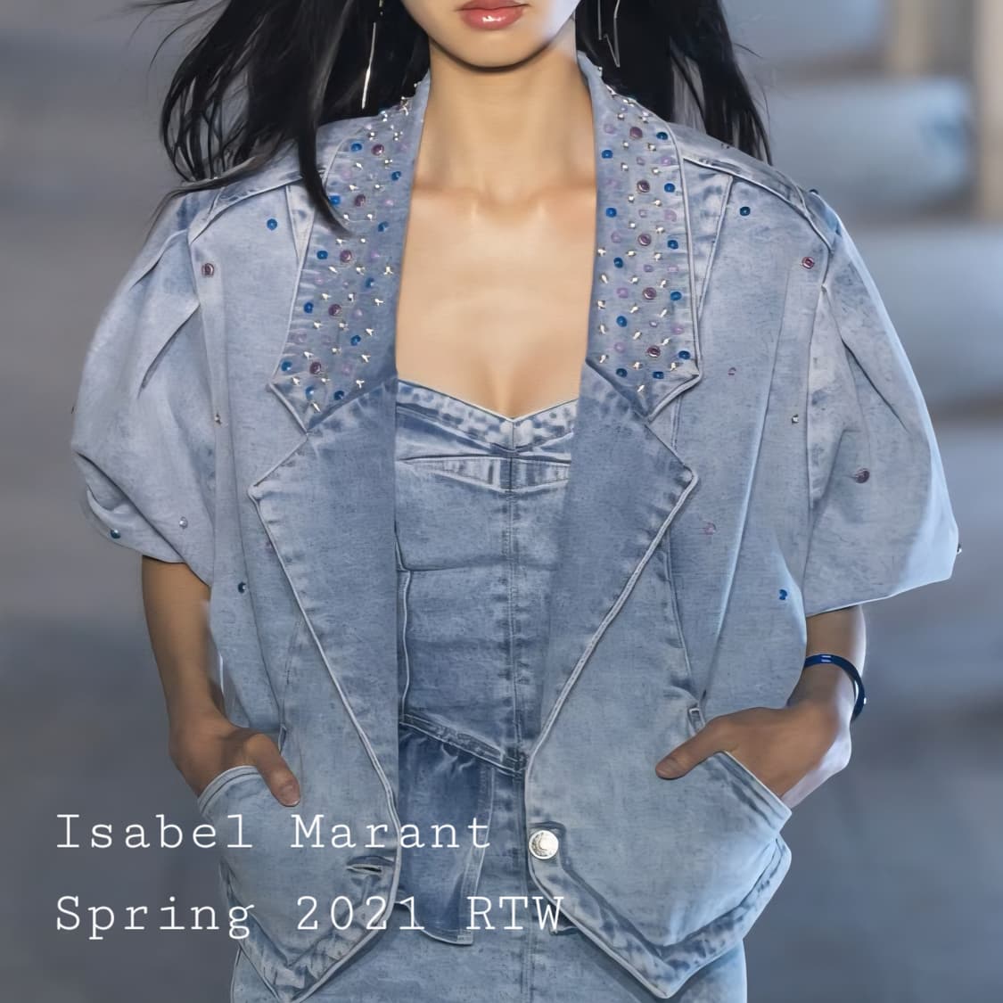 데님 스터드 빈티지 크롭 오버핏 자켓 상품이미지3