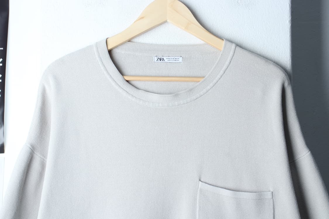 (XL-2XL) 자라 반팔 티셔츠 빅사이즈 니트 포켓 무지-7B99 상품이미지3