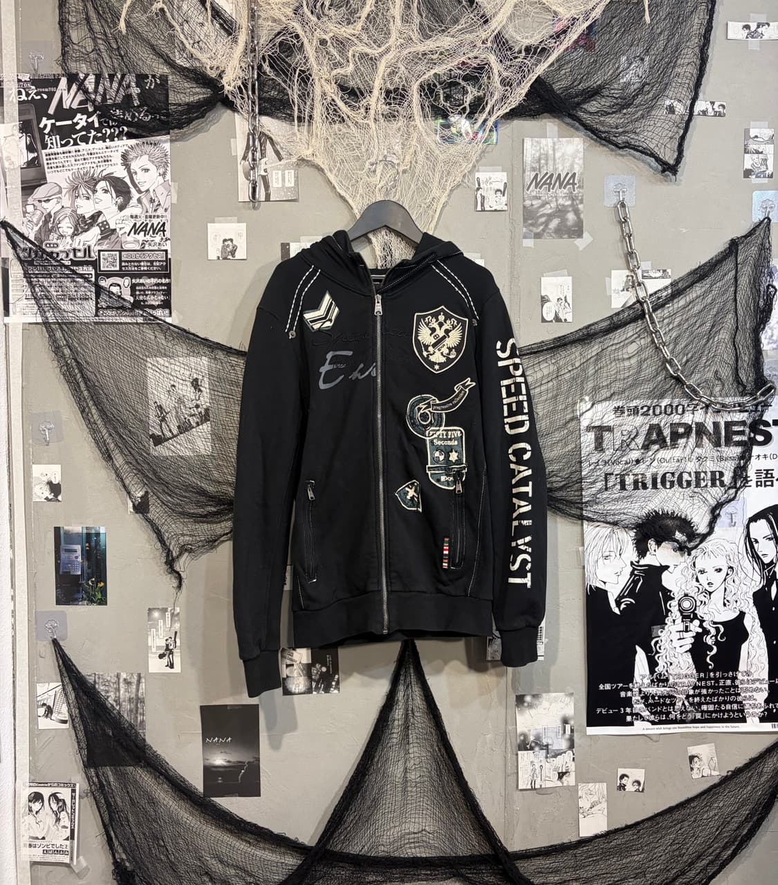 EXR Y2K patch stitch hoodie zip up 상품이미지6