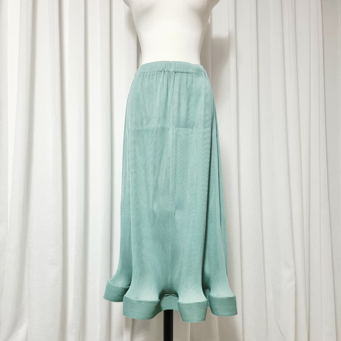 플리츠 투피스 슬리브리스 블라우스 스커트 치마 셋업 세트 (프리) 새상품 상품이미지7