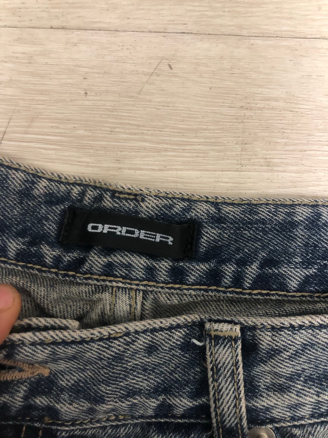 오더아카이브 커브드 디스트로이드 청바지 32 사이즈 상품이미지4