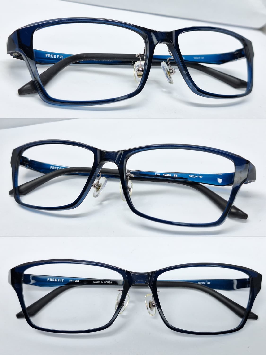 메가네이치바 FREE FIT FFT-064 울템 와이드 아쿠아블루 안경테 상품이미지7