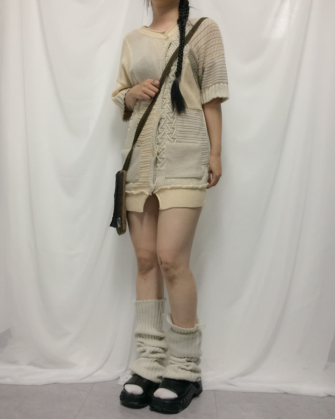 Patch work knitted cardigan 상품이미지5