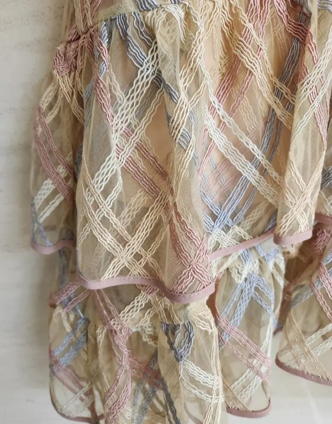 오즈세컨 티어드 밴딩 스커트 61사이즈(44사이즈) 상품이미지6