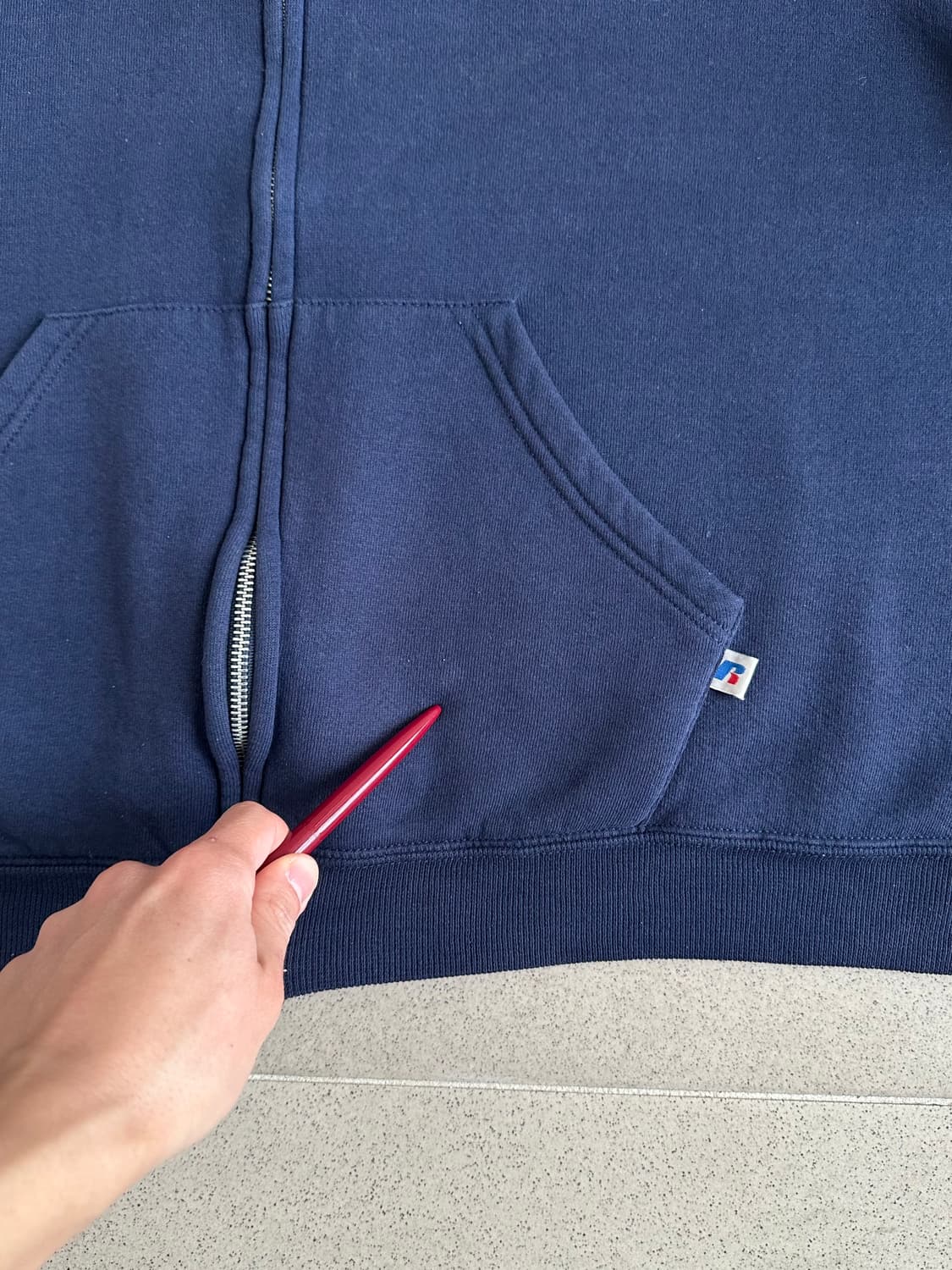 00s 빈티지 러셀 후드집업 네이비 L 상품이미지7