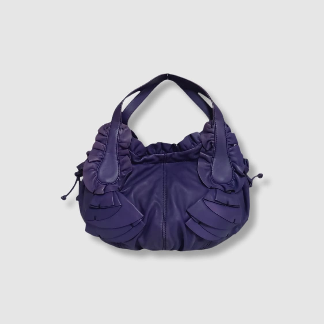발렌티노 퍼플 레더 러플 이딜 호보백 숄더백 상품이미지1