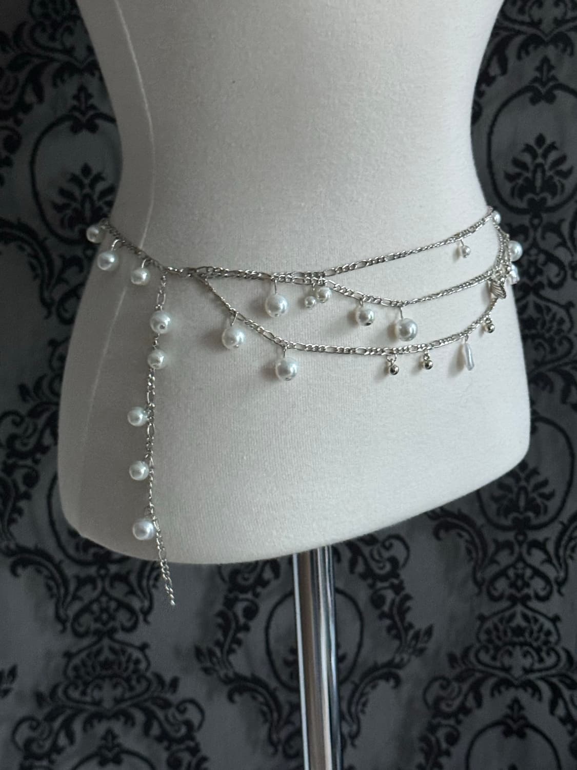 진주 y2k 레이어드 체인벨트 새상품 상품이미지5