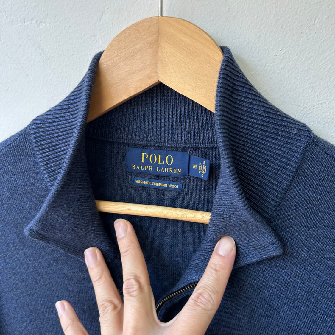 16642 - 폴로 랄프로렌 블루 반집업 울 니트 (메리노 울) 상품이미지3