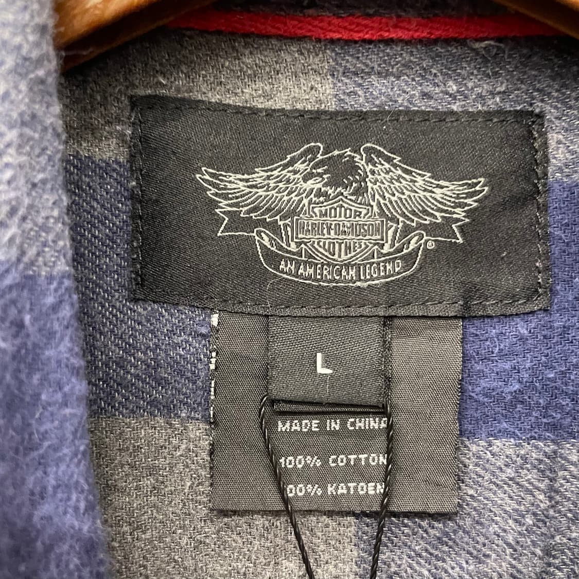 할리데이비슨 모터 사이클 암 패치 로고 멀티체크 포켓 셔츠 상품이미지8