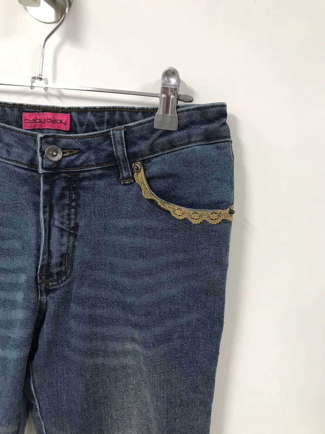 빈티지 레이스 부츠컷 데님팬츠 상품이미지4