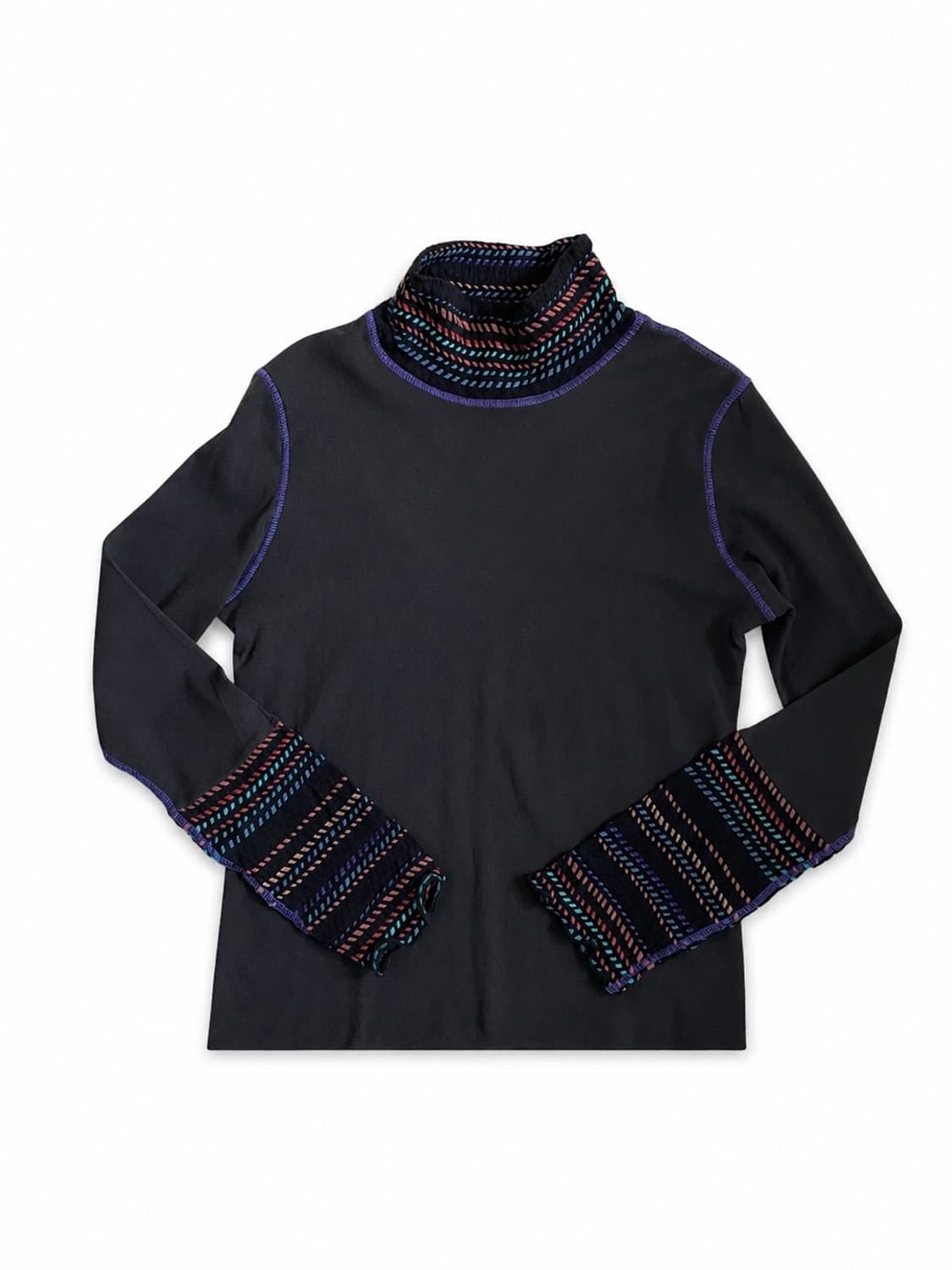     스티치 디테일 터틀넥 탑 상품이미지1