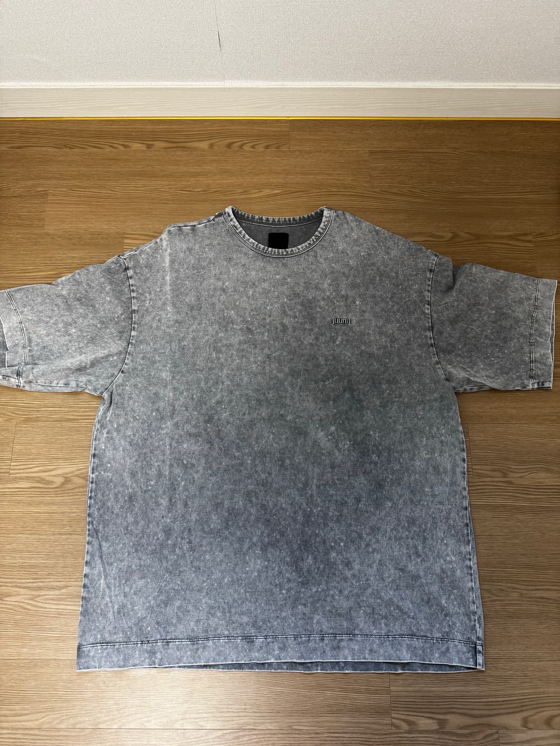 23ss 준지 크루넥 자수 그레이 워싱 티셔츠 XL 상품이미지1