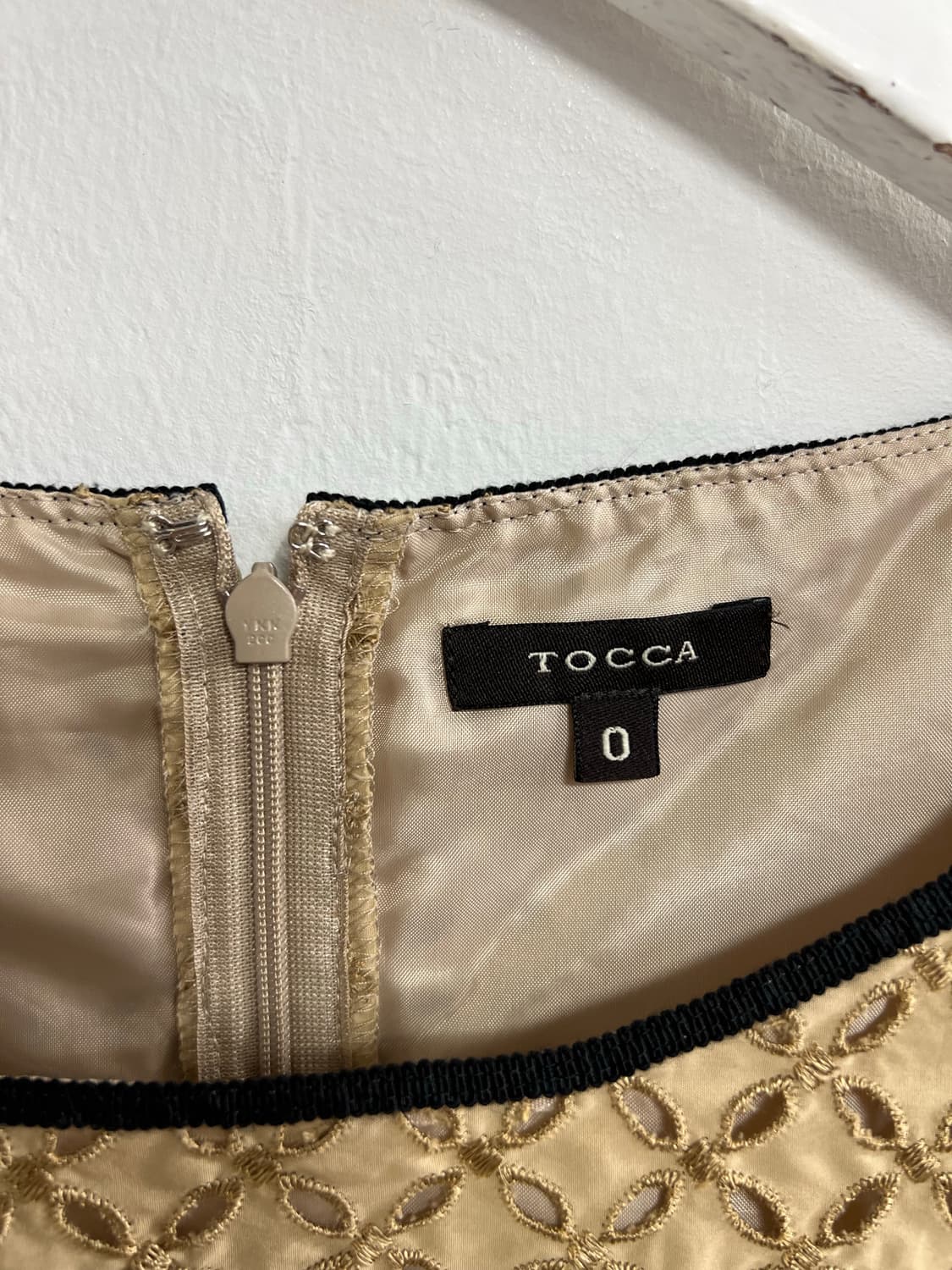 TOCCA 콤비 레이스 원피스 블랙/베이지 상품이미지4